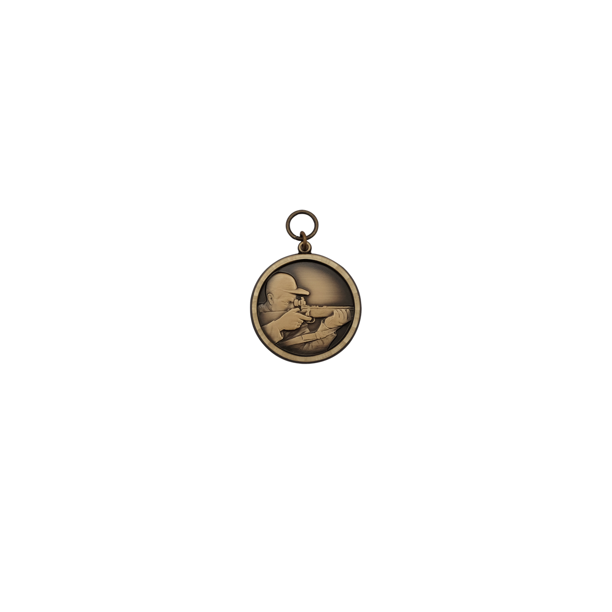 Medaille, Messing, bronzefarbig, mit Öse(n) und Ring(en)