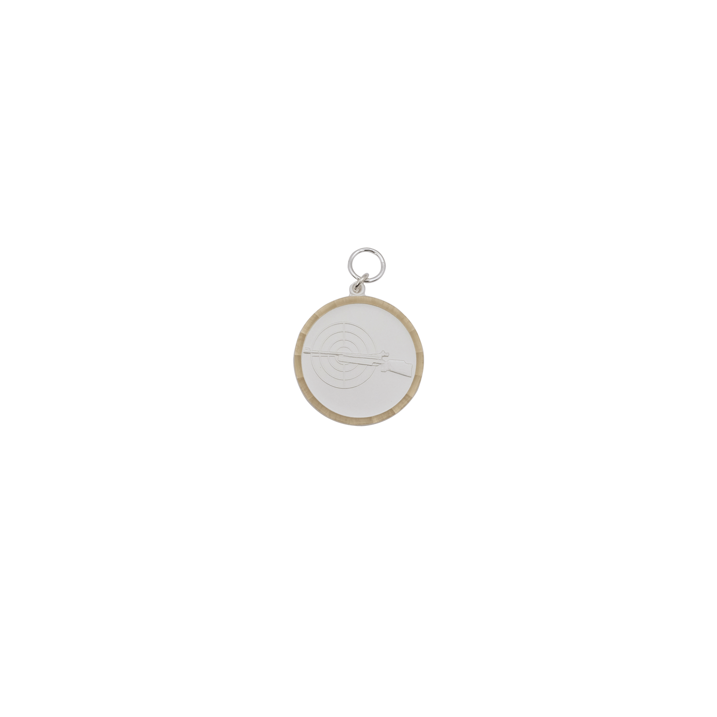 Medaille, Messing, versilbert, mit Öse(n) und Ring(en)