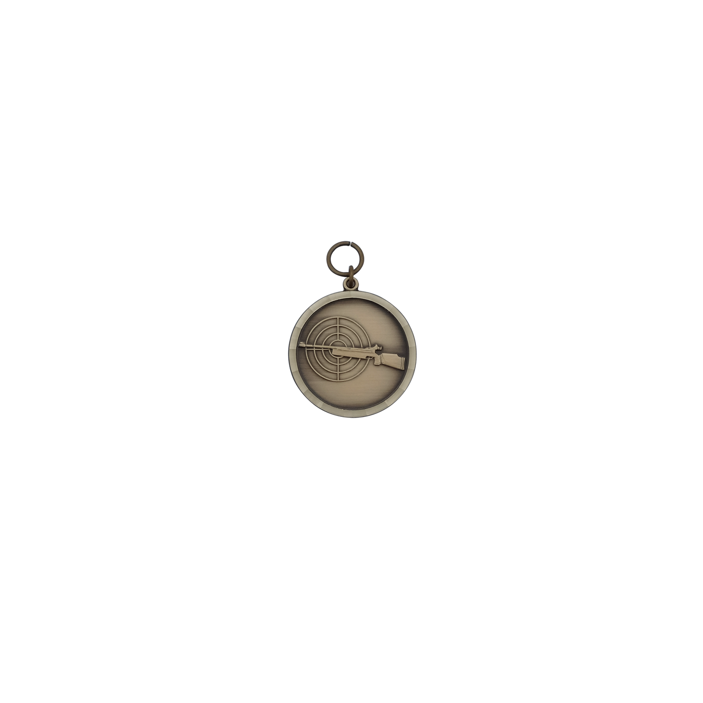 Medaille, Messing, bronzefarbig, mit Öse(n) und Ring(en)