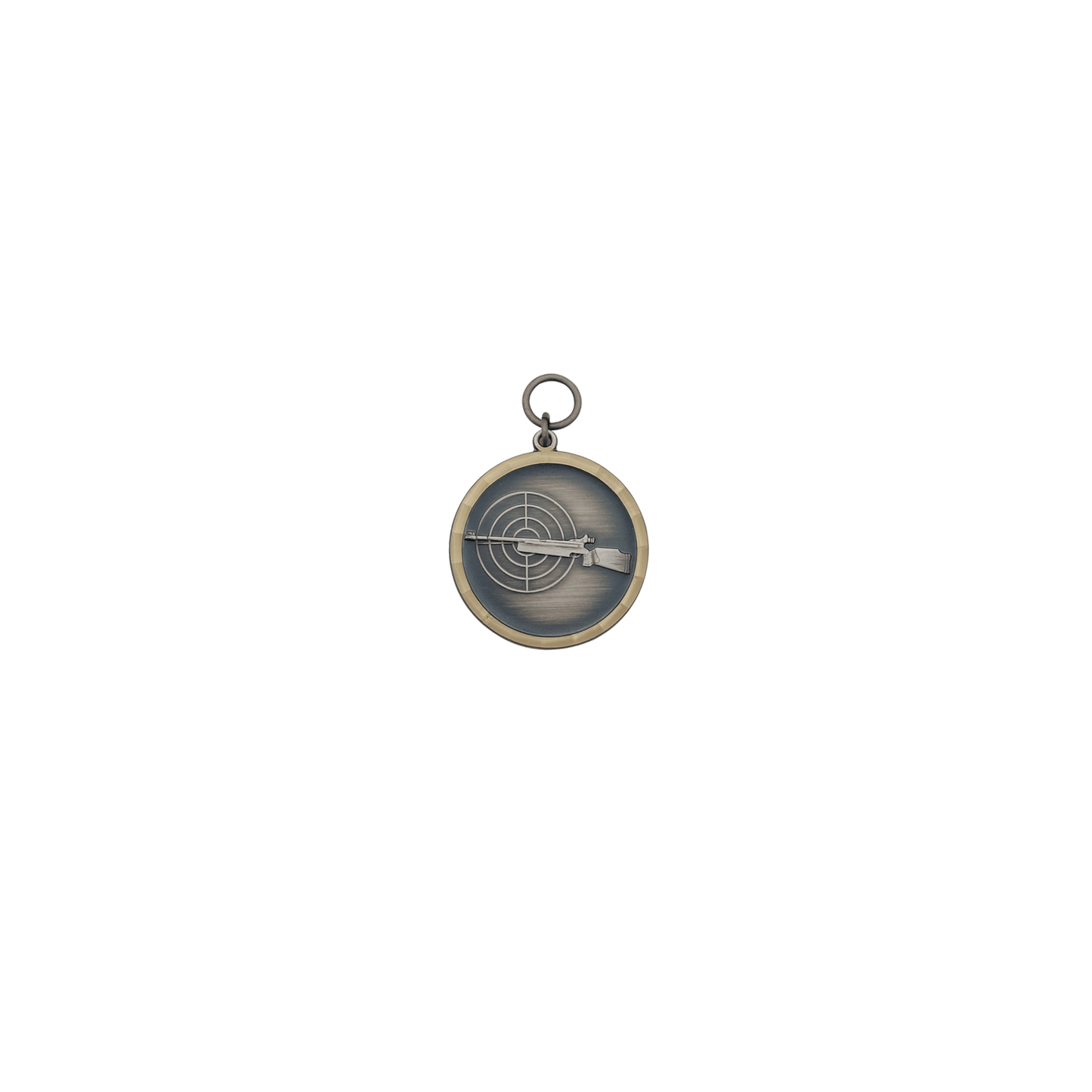 Medaille, Messing, altsilber, mit Öse(n) und Ring(en)