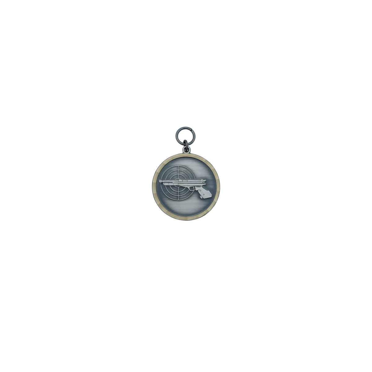 Medaille, Messing, altsilber, mit Öse(n) und Ring(en)