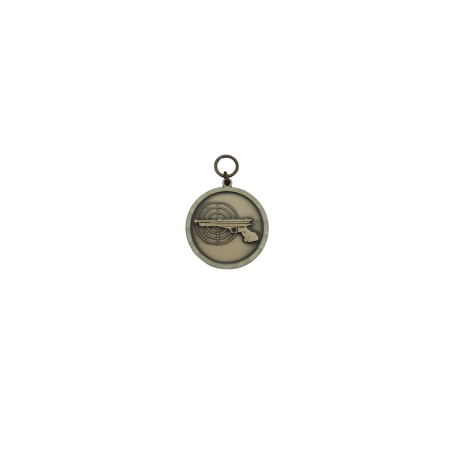 Medaille, Messing, bronzefarbig, mit Öse(n) und Ring(en)