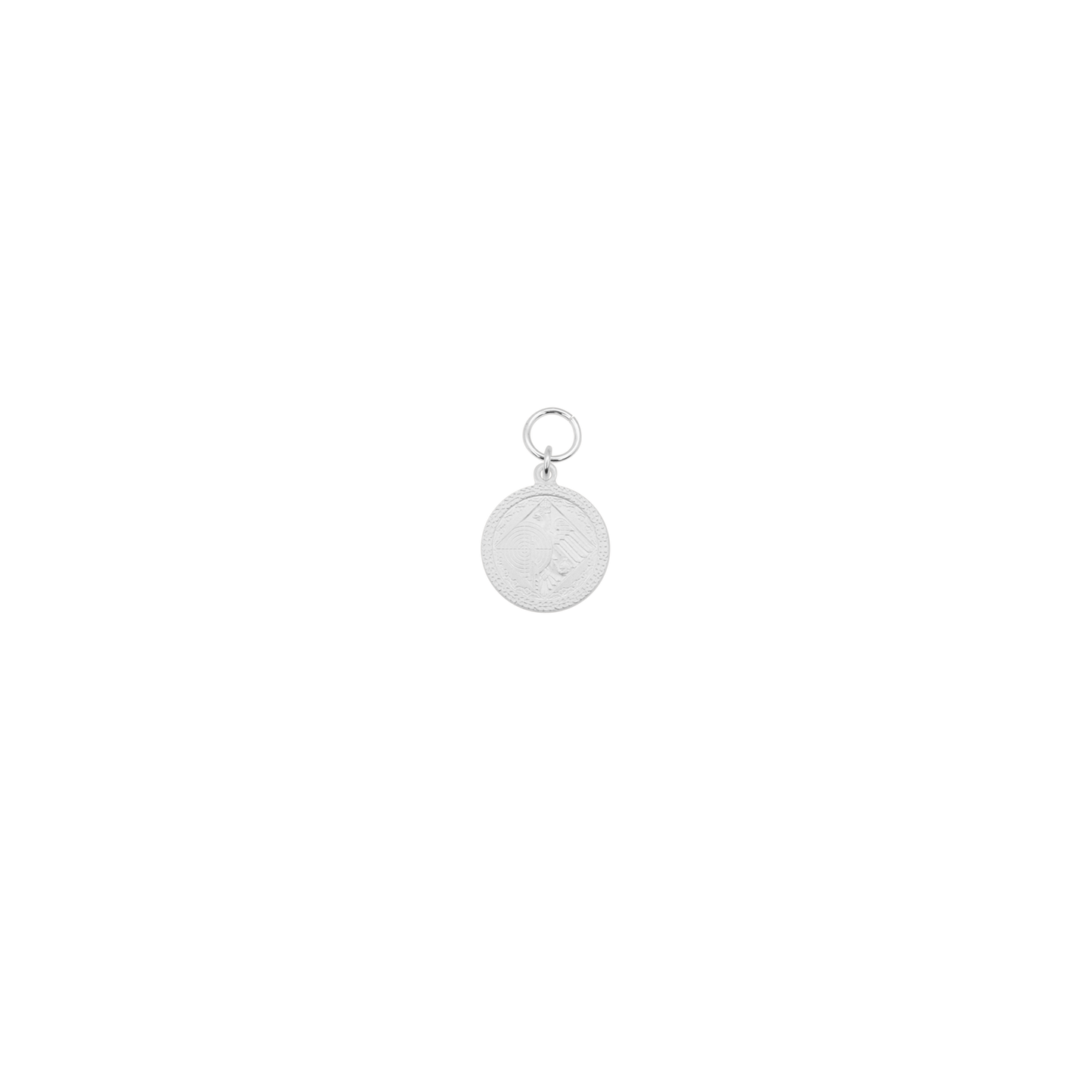 Anhänger, Messing, versilbert, mit Öse(n) und Ring(en)