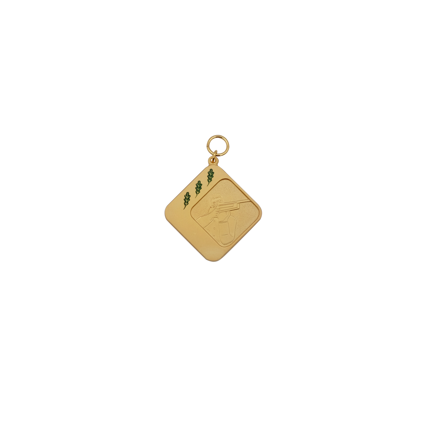 Medaille, Messing, vergoldet, mit Öse(n) und Ring(en)