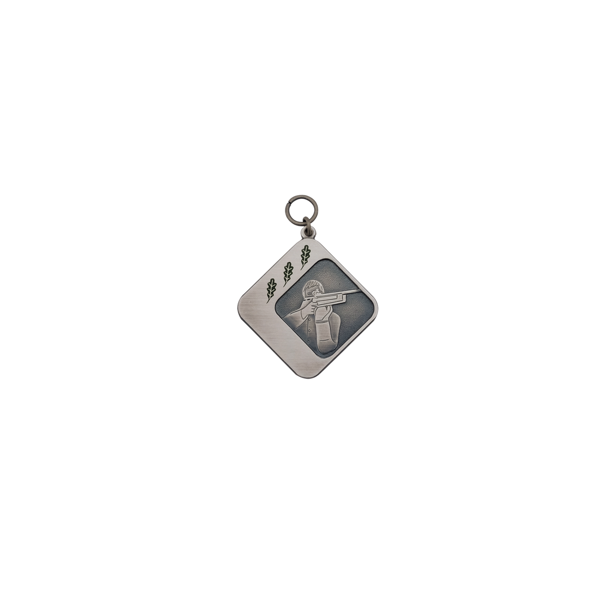 Medaille, Messing, altsilber, mit Öse(n) und Ring(en)