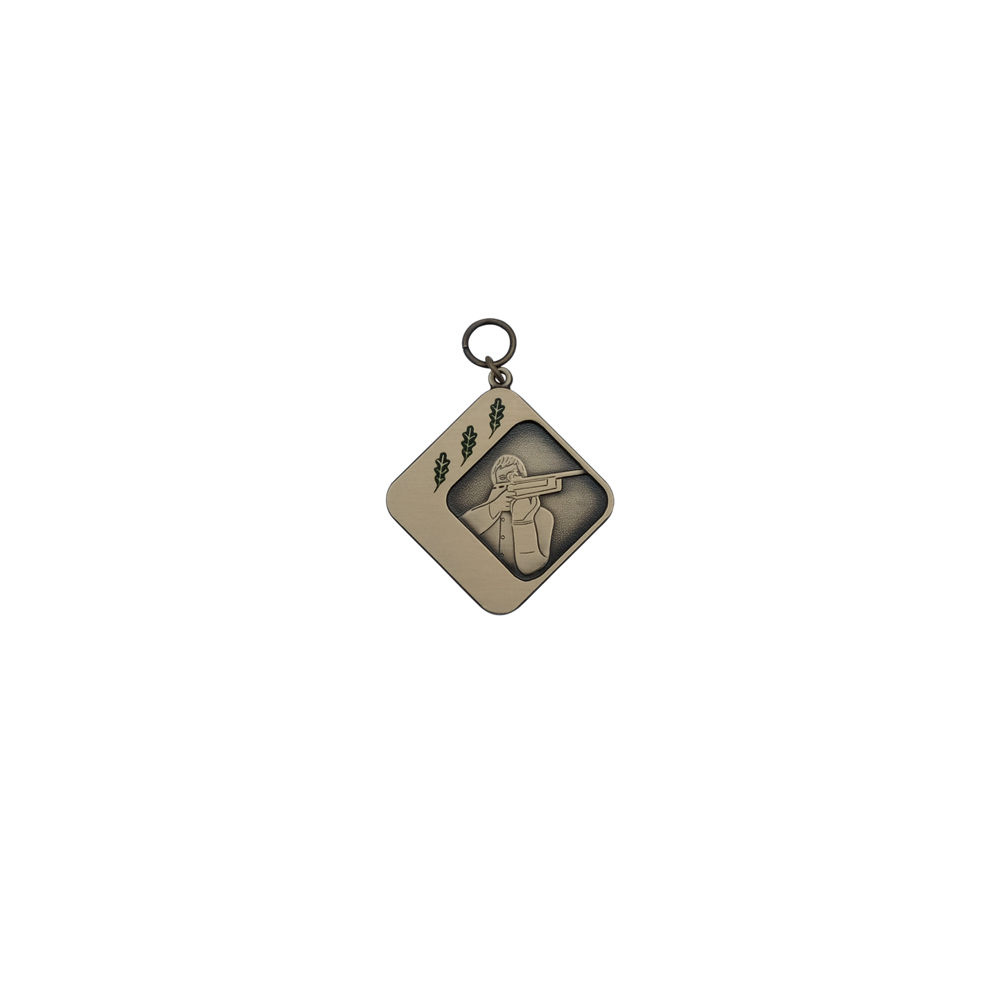 Medaille, Messing, bronzefarbig, mit Öse(n) und Ring(en)