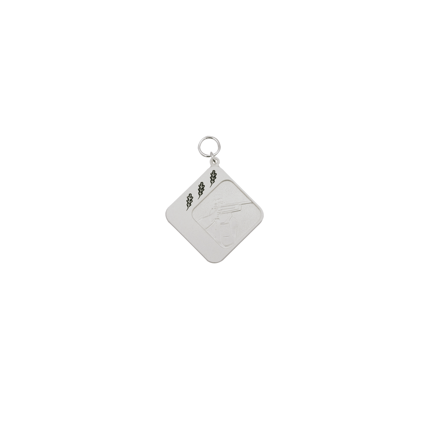 Medaille, Messing, versilbert, mit Öse(n) und Ring(en)