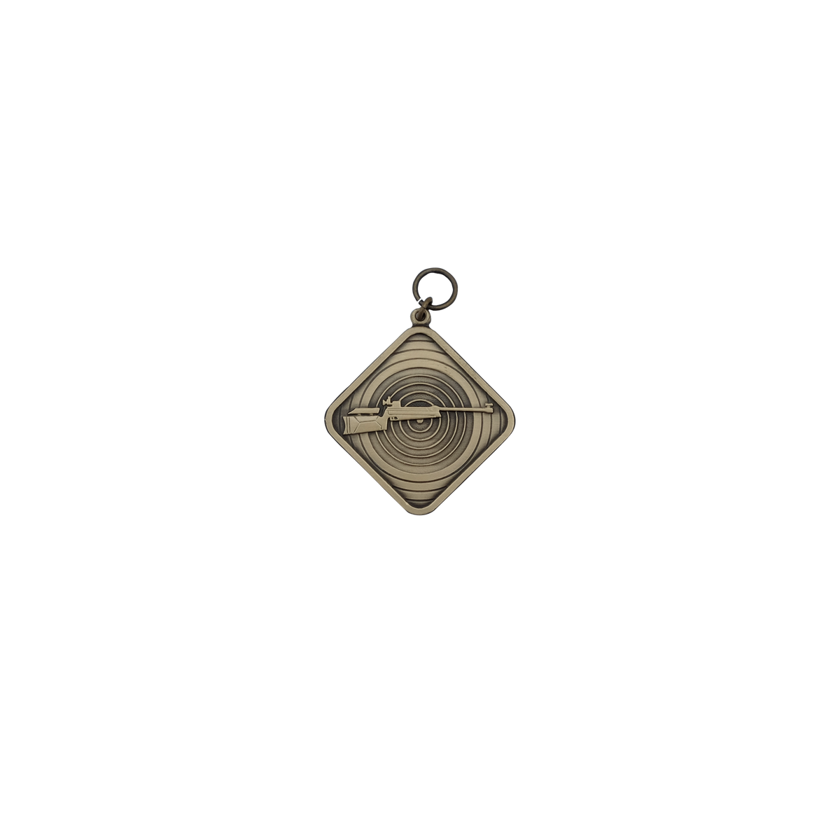 Medaille, Messing, bronzefarbig, mit Öse(n) und Ring(en)