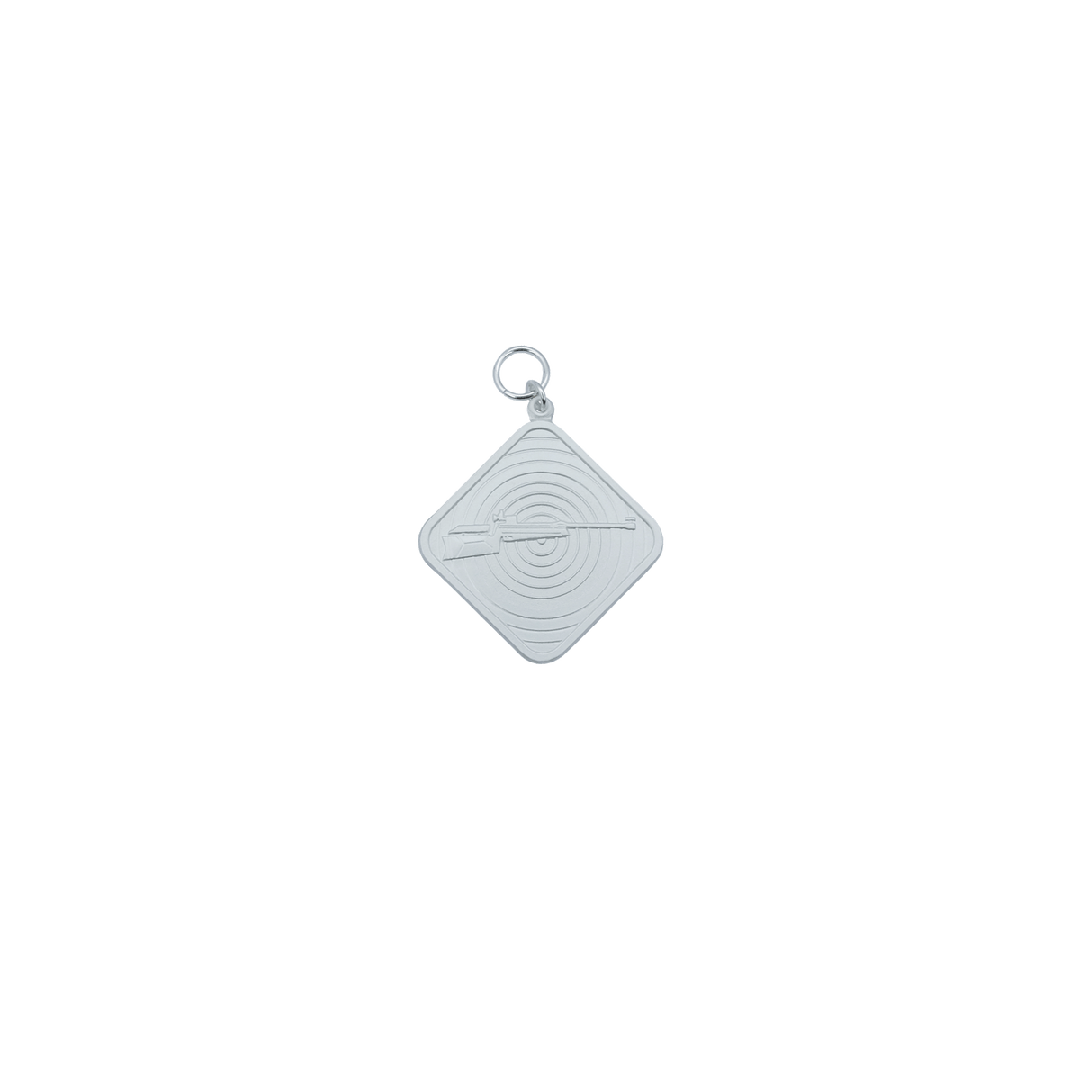 Medaille, Messing, versilbert, mit Öse(n) und Ring(en)