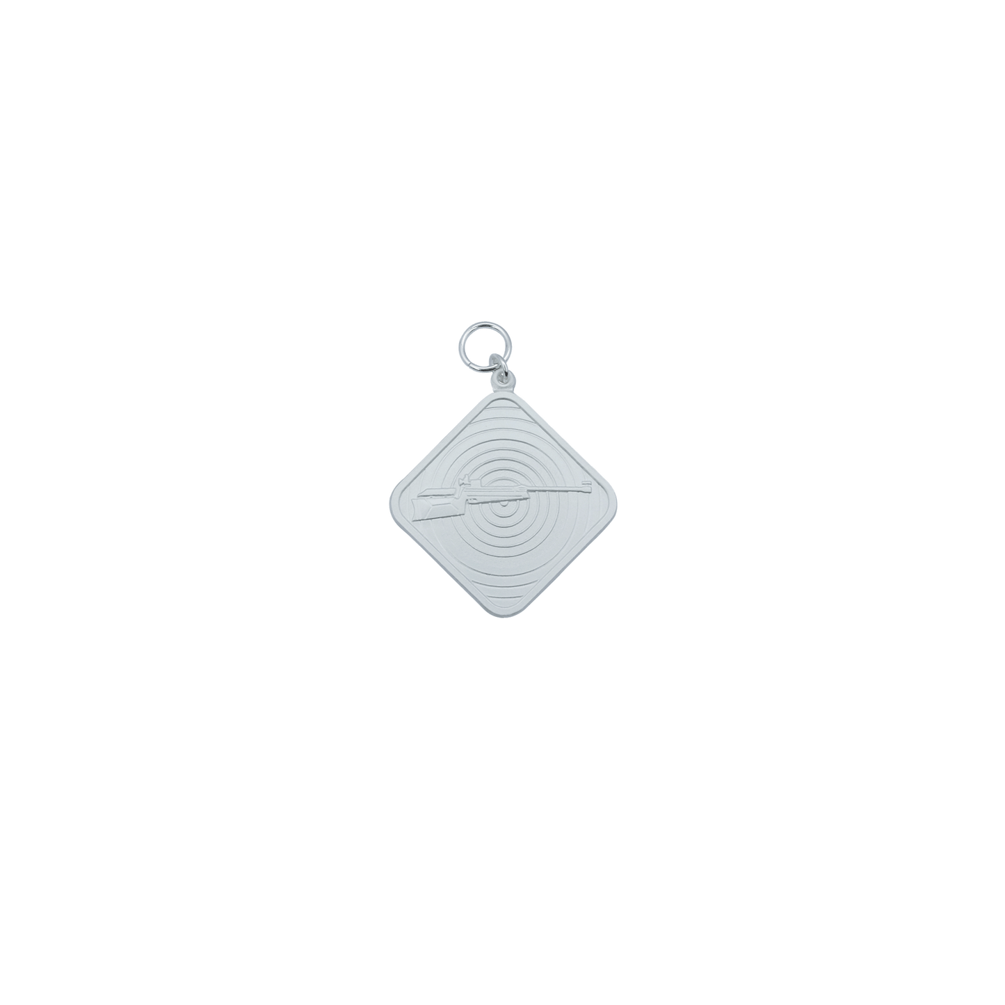 Medaille, Messing, versilbert, mit Öse(n) und Ring(en)