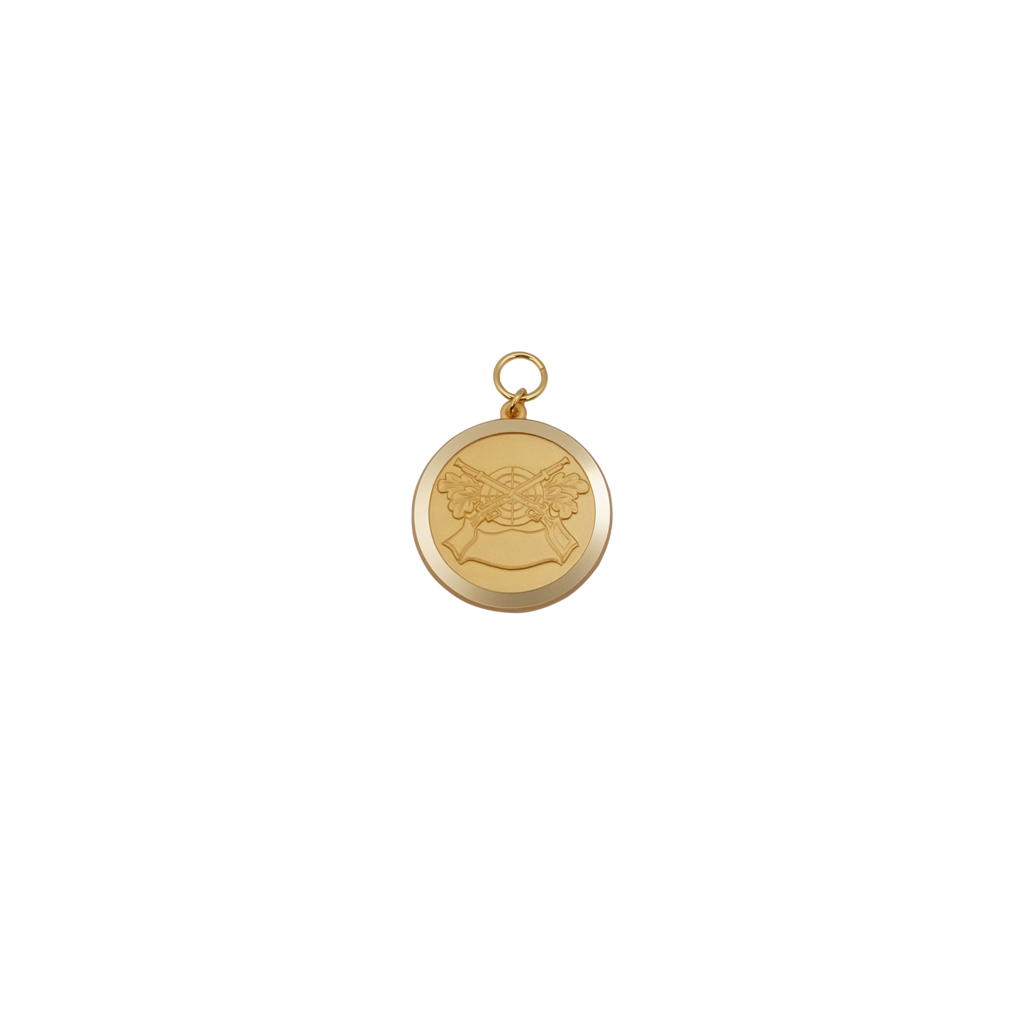 Medaille, Messing, vergoldet, mit Öse(n) und Ring(en)