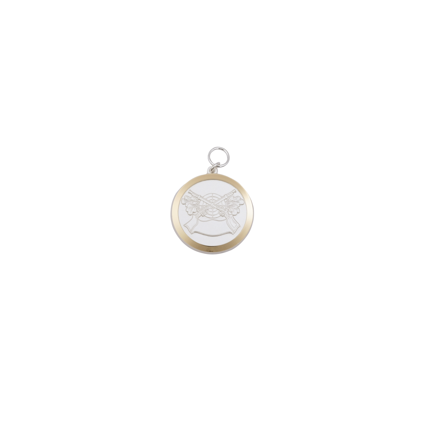 Medaille, Messing, versilbert, mit Öse(n) und Ring(en)