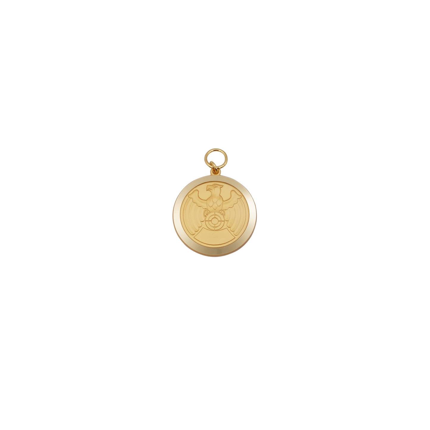 Medaille, Messing, vergoldet, mit Öse(n) und Ring(en)