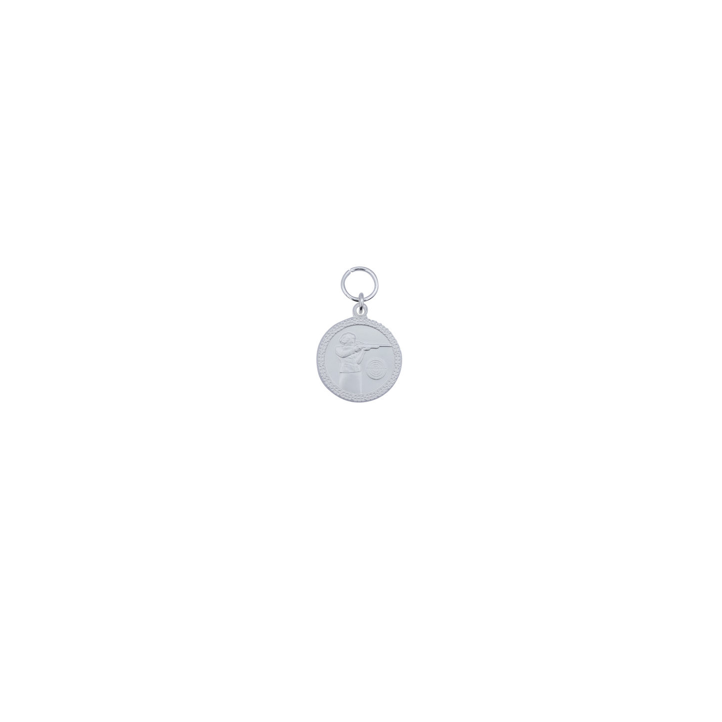Anhänger, Messing, versilbert, mit Öse(n) und Ring(en)