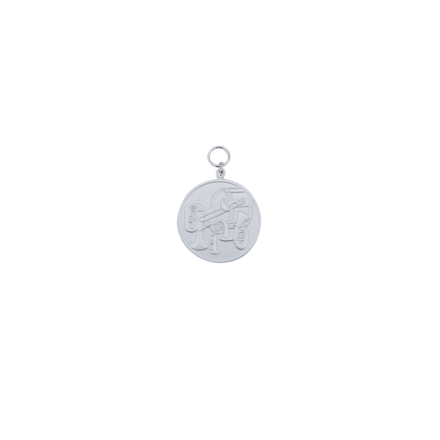 Medaille, 39mm, Messing, versilbert, mit Öse(n) und Ring(en)