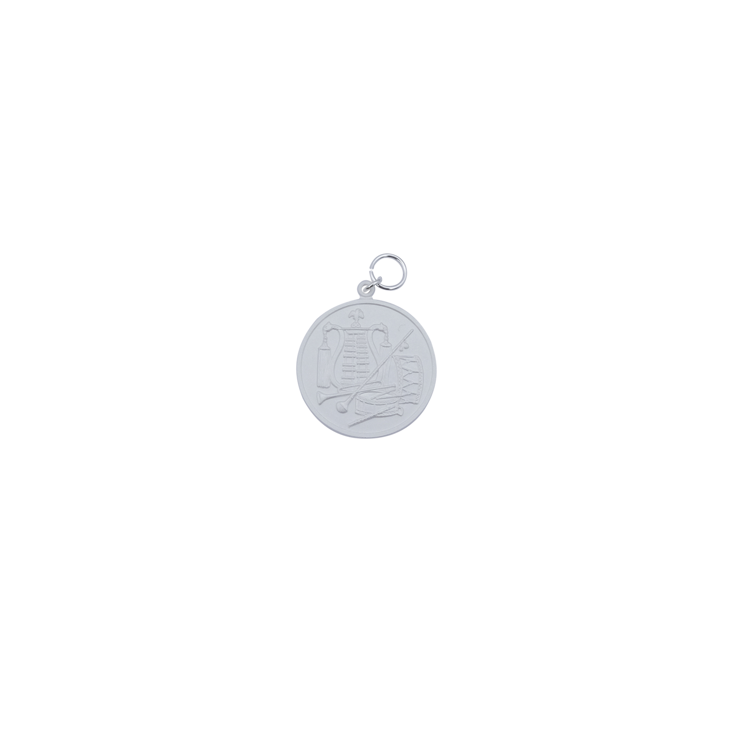 Medaille, 39mm, Messing, versilbert, mit Öse(n) und Ring(en)