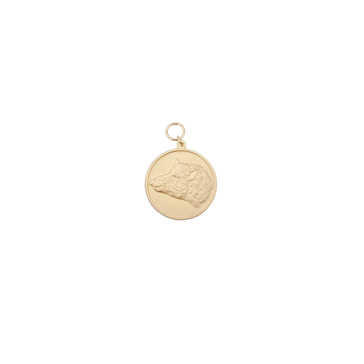 Medaille KEILERKOPF, Messing, vergoldet, mit Öse(n) und Ring(en)