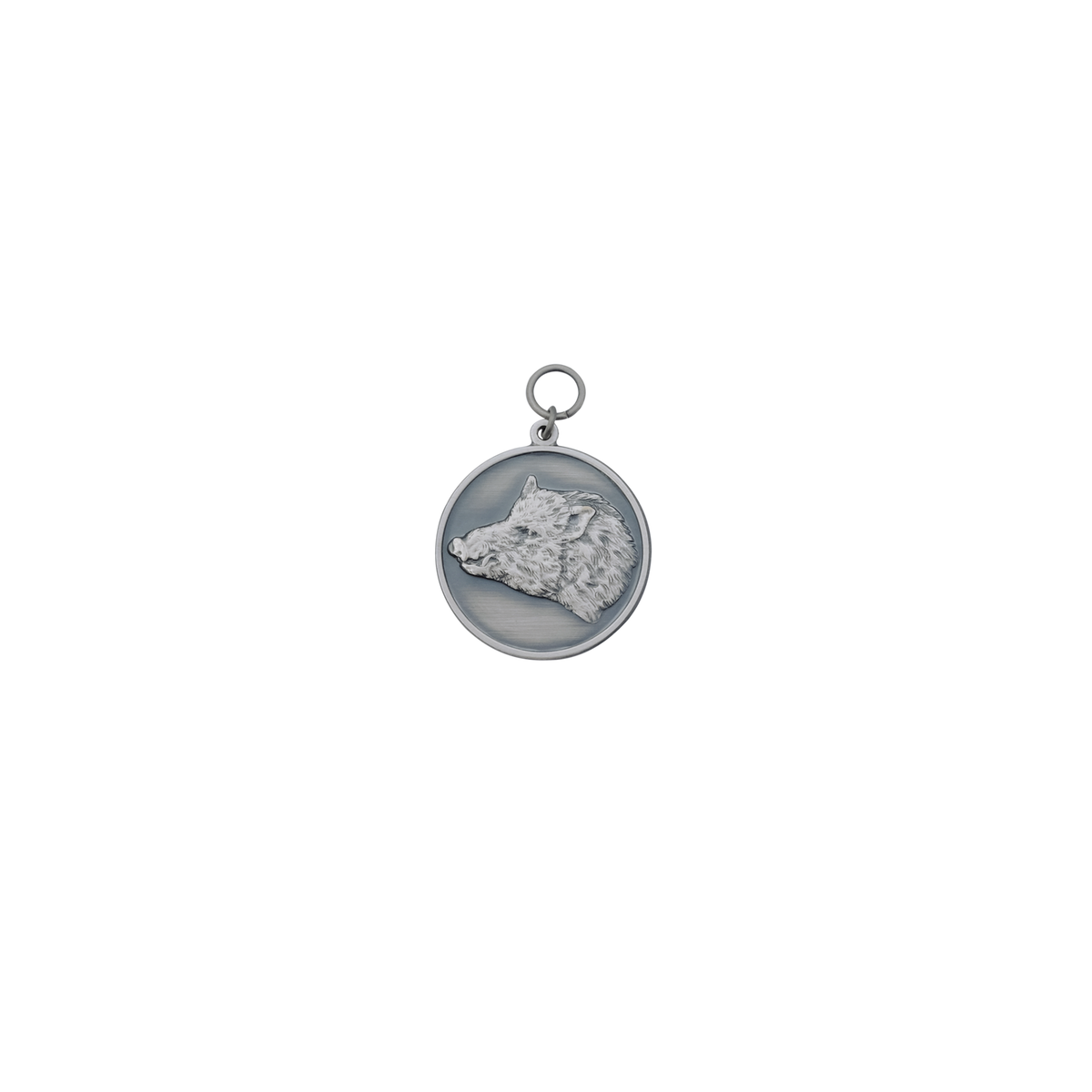 Medaille KEILERKOPF, Messing, altsilber, mit Öse(n) und Ring(en)