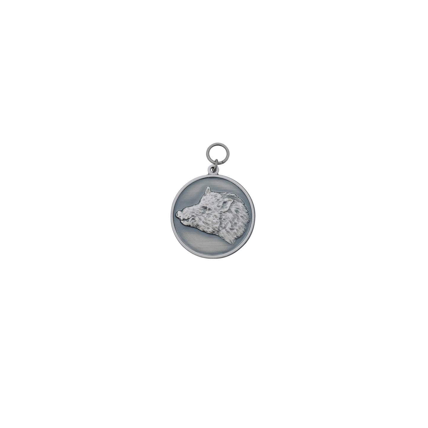 Medaille KEILERKOPF, Messing, altsilber, mit Öse(n) und Ring(en)