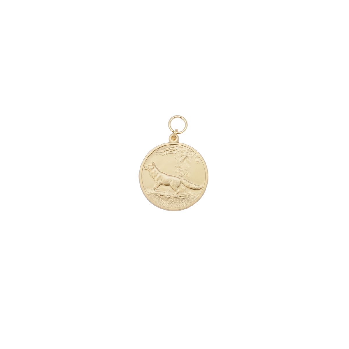 Medaille FUCHS, Messing, vergoldet, mit Öse(n) und Ring(en)