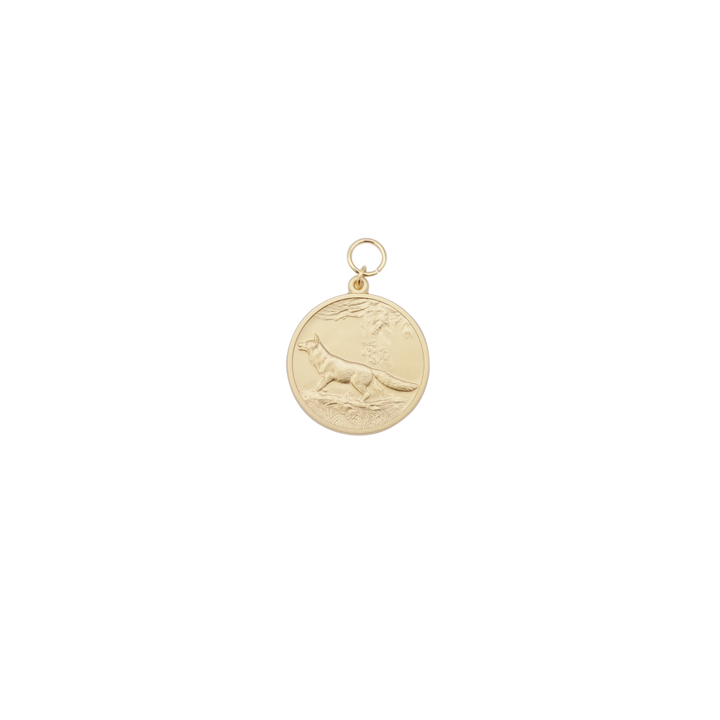 Medaille FUCHS, Messing, vergoldet, mit Öse(n) und Ring(en)