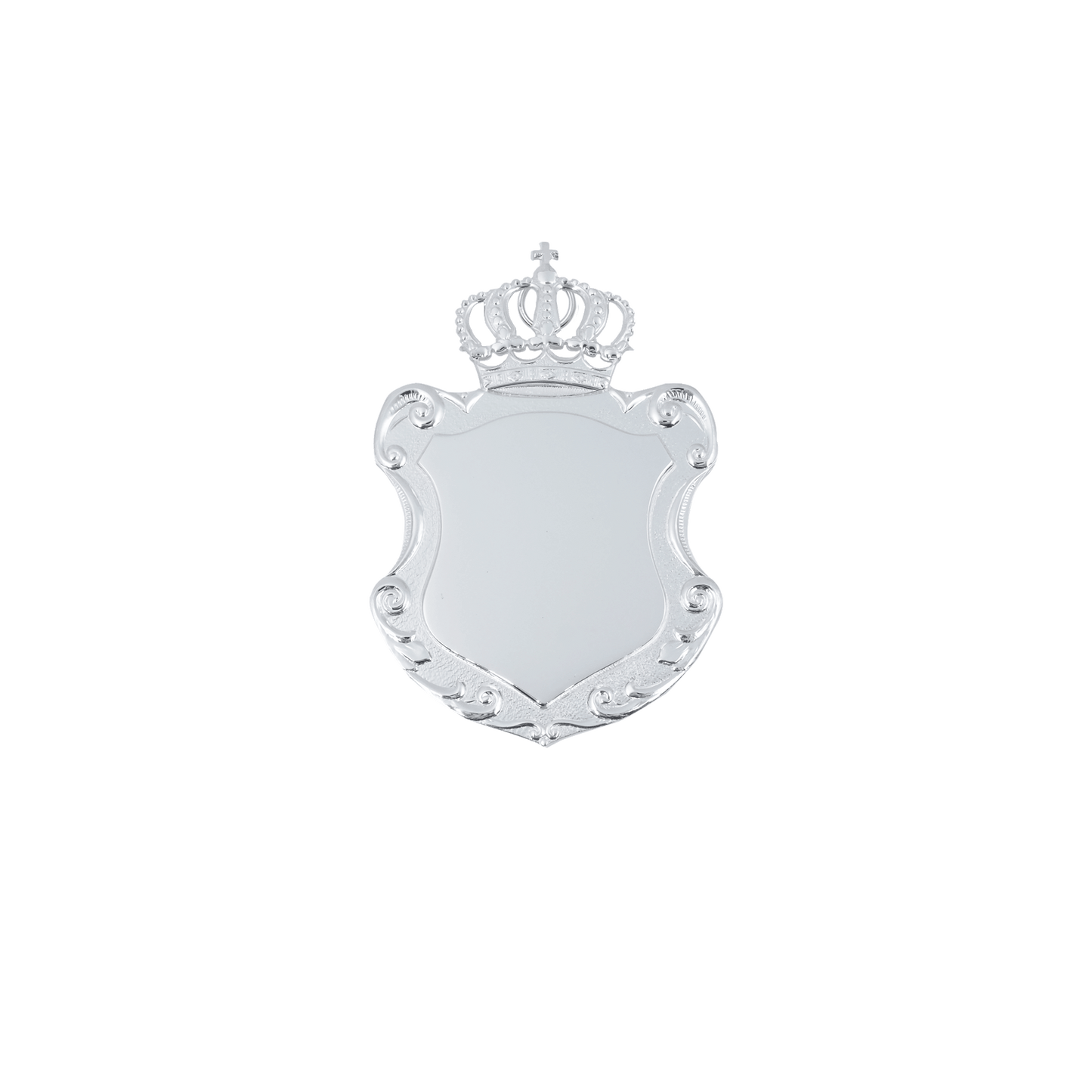 Schild, Messing, versilbert matt, Konturen Steinpolitur, mit Öse(n) und Ring(en)