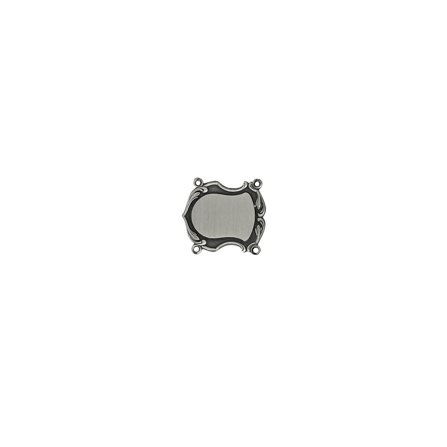 Kettenglied, Messing, altsilber, mit Öse(n) und Ring(en)