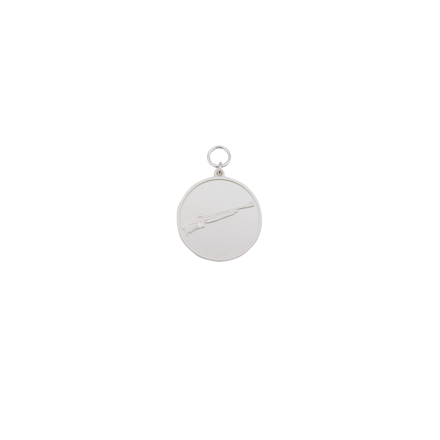 Medaille, 39mm, Messing, versilbert, mit Öse(n) und Ring(en)