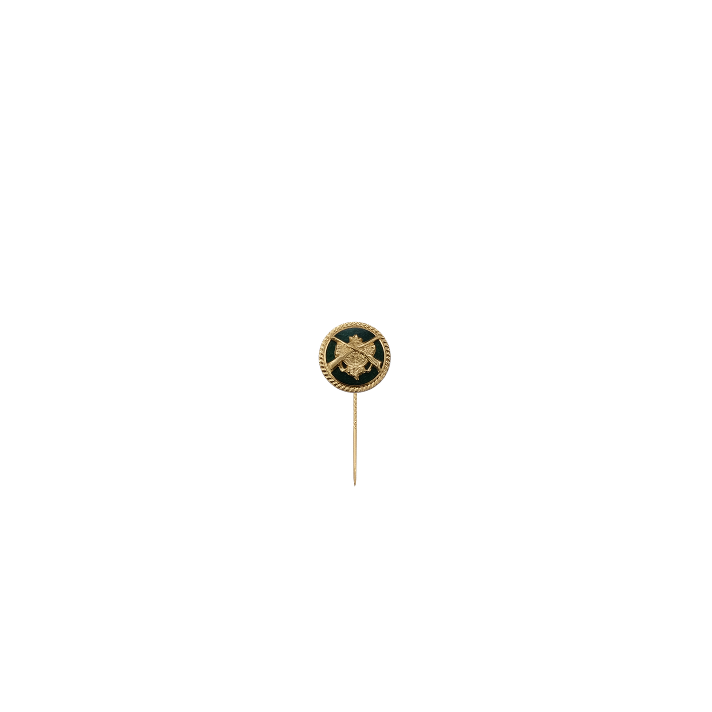Abzeichen, Grün, Messing, vergoldet, mit 12954-10 , mit langer Nadel