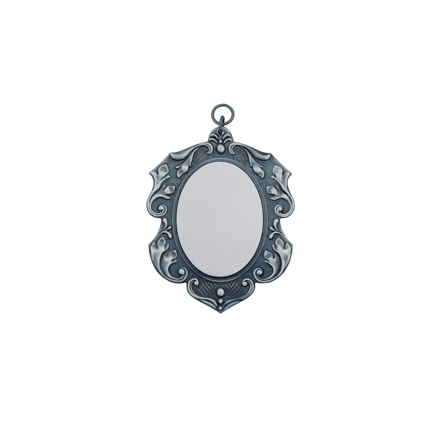 Schild, Messing, altsilber, mit Öse(n) und Ring(en)