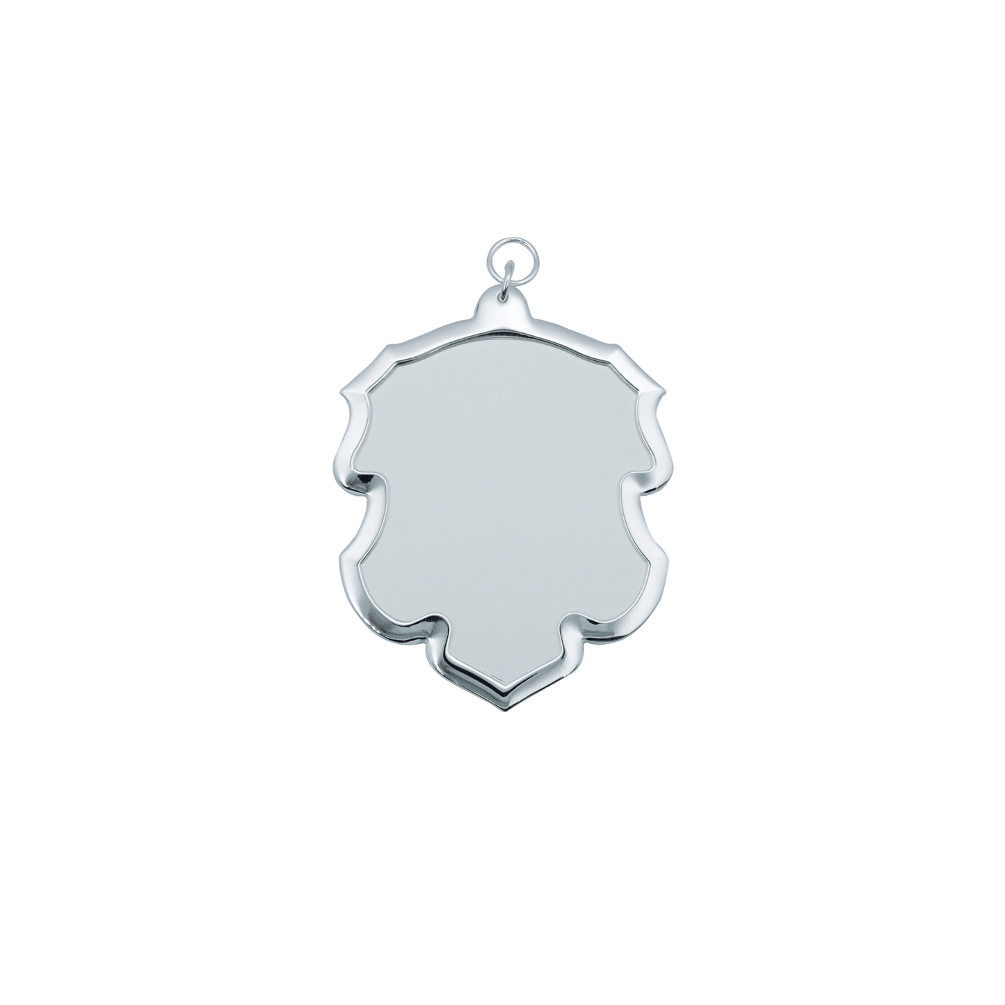 Schild, Messing, versilbert, mit Öse(n) und Ring(en)