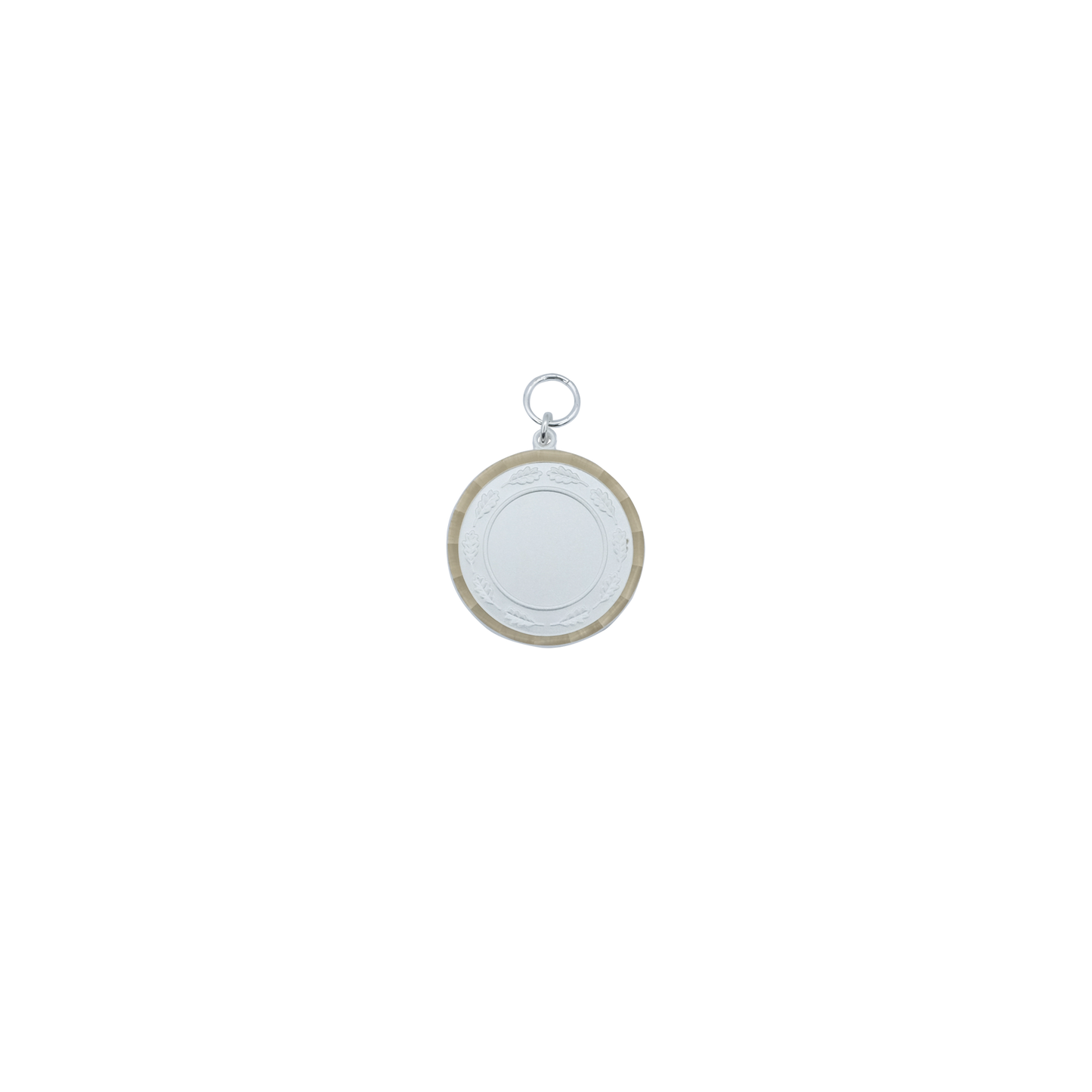 Medaille, Messing, versilbert, mit Öse(n) und Ring(en)