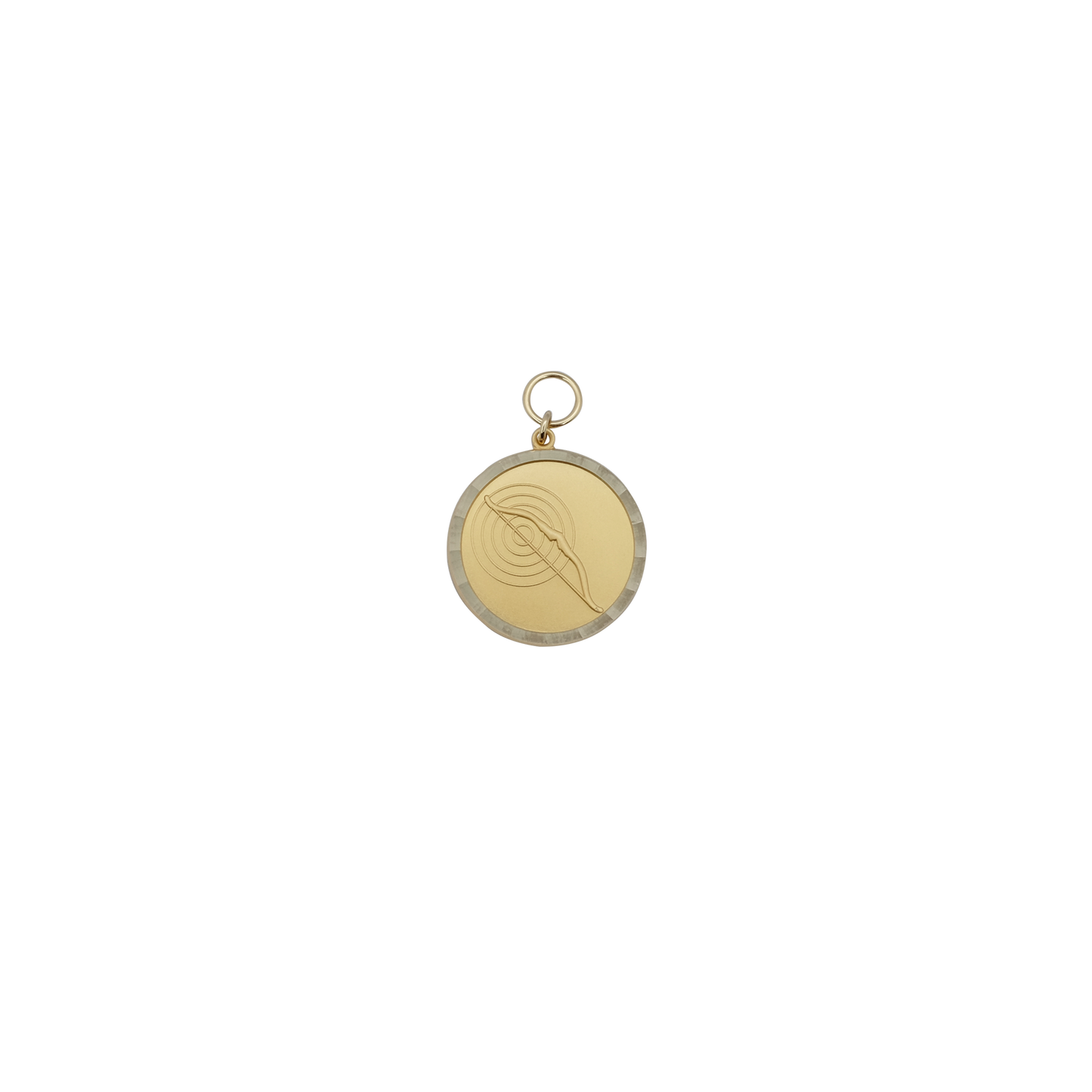 Medaille BOGEN, Messing, vergoldet, mit Öse(n) und Ring(en)