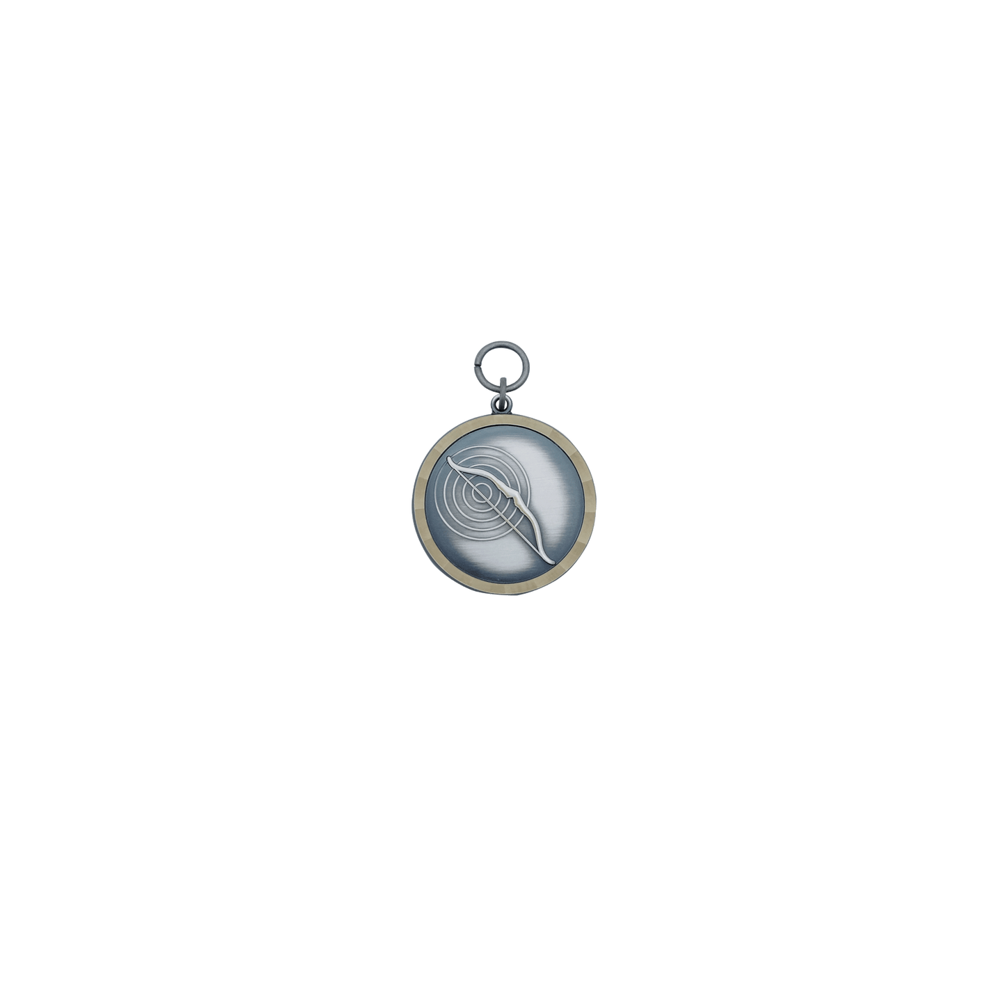 Medaille BOGEN, Messing, altsilber, mit Öse(n) und Ring(en)