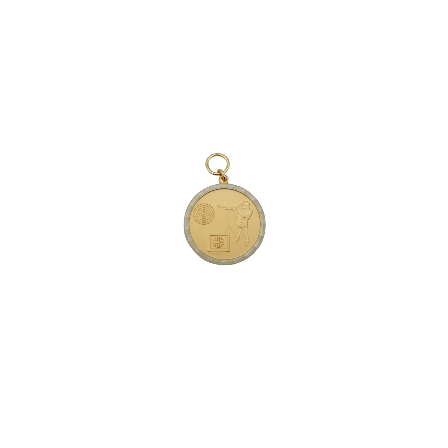 Medaille LICHTPUNKT, Messing, vergoldet, mit Öse(n) und Ring(en)
