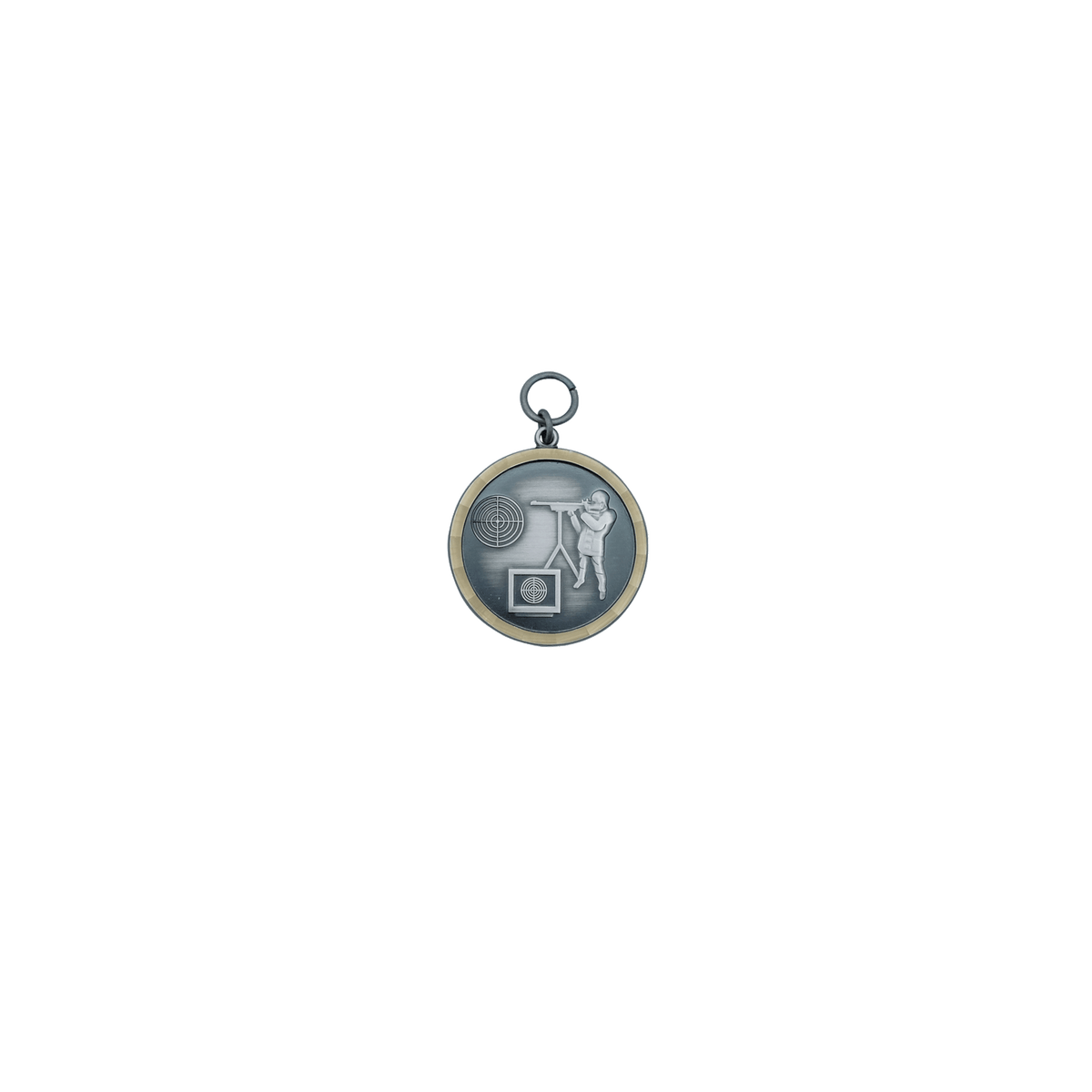Medaille LICHTPUNKT, Messing, altsilber, mit Öse(n) und Ring(en)