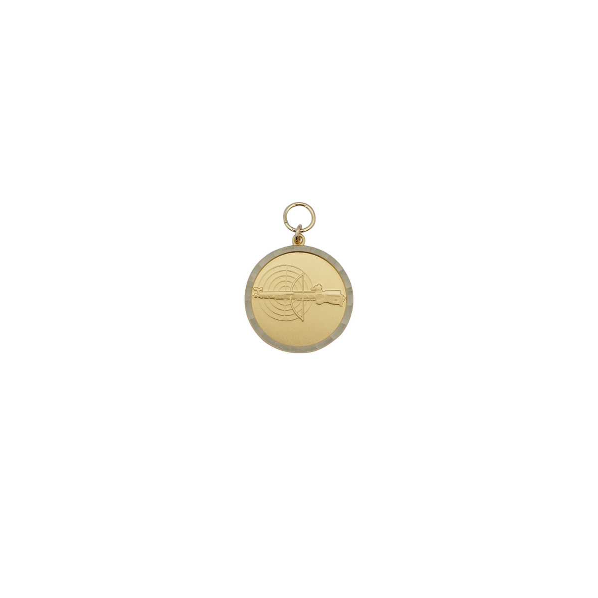 Medaille ARMBRUST, Messing, vergoldet, mit Öse(n) und Ring(en)