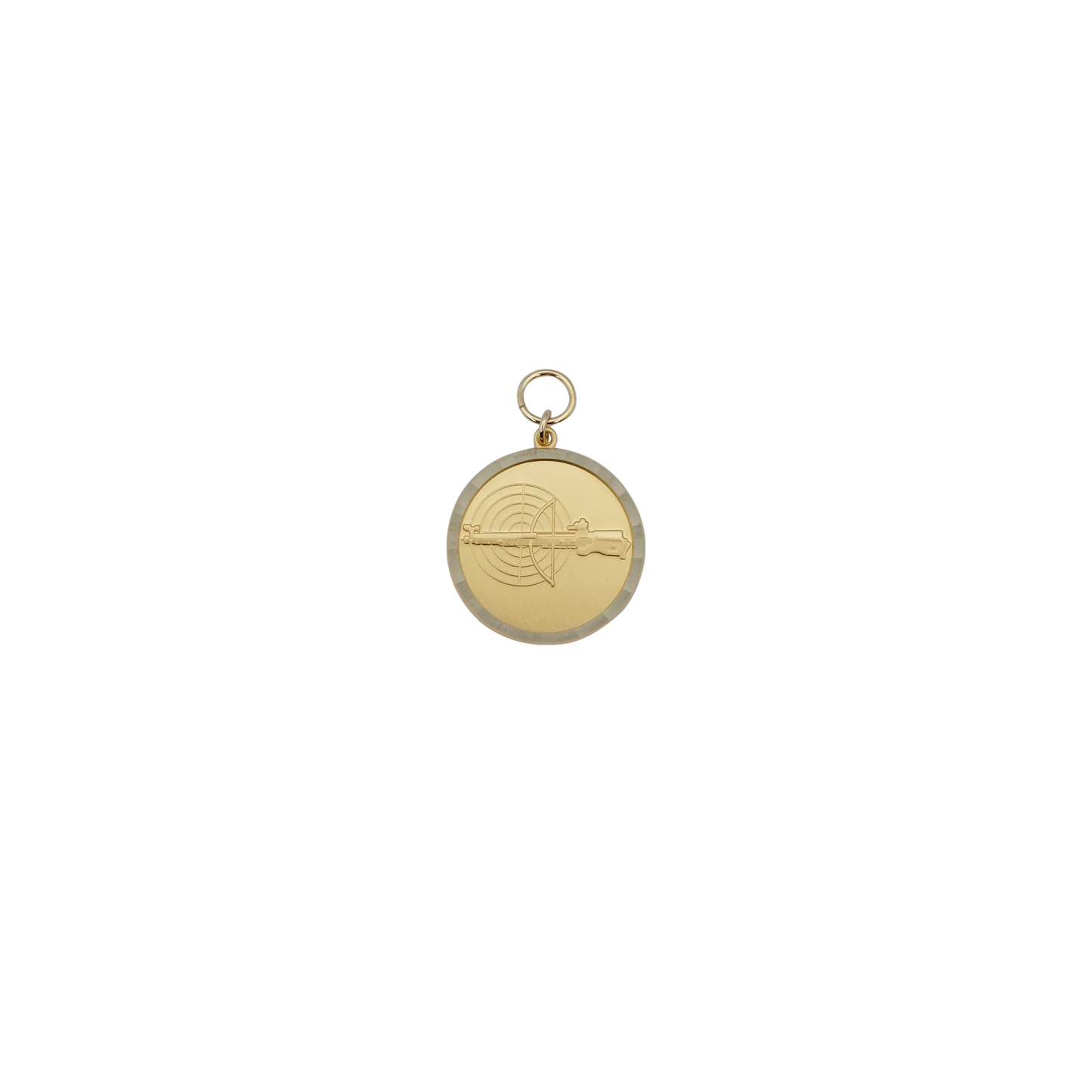 Medaille ARMBRUST, Messing, vergoldet, mit Öse(n) und Ring(en)
