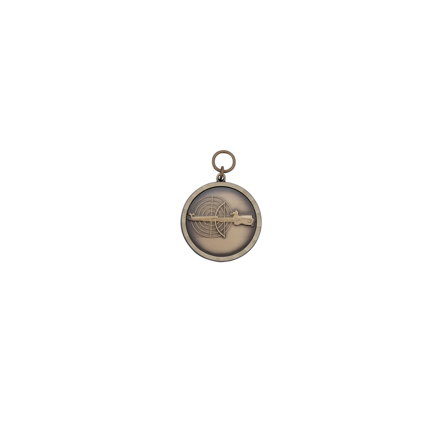 Medaille ARMBRUST, Messing, bronzefarbig, mit Öse(n) und Ring(en)