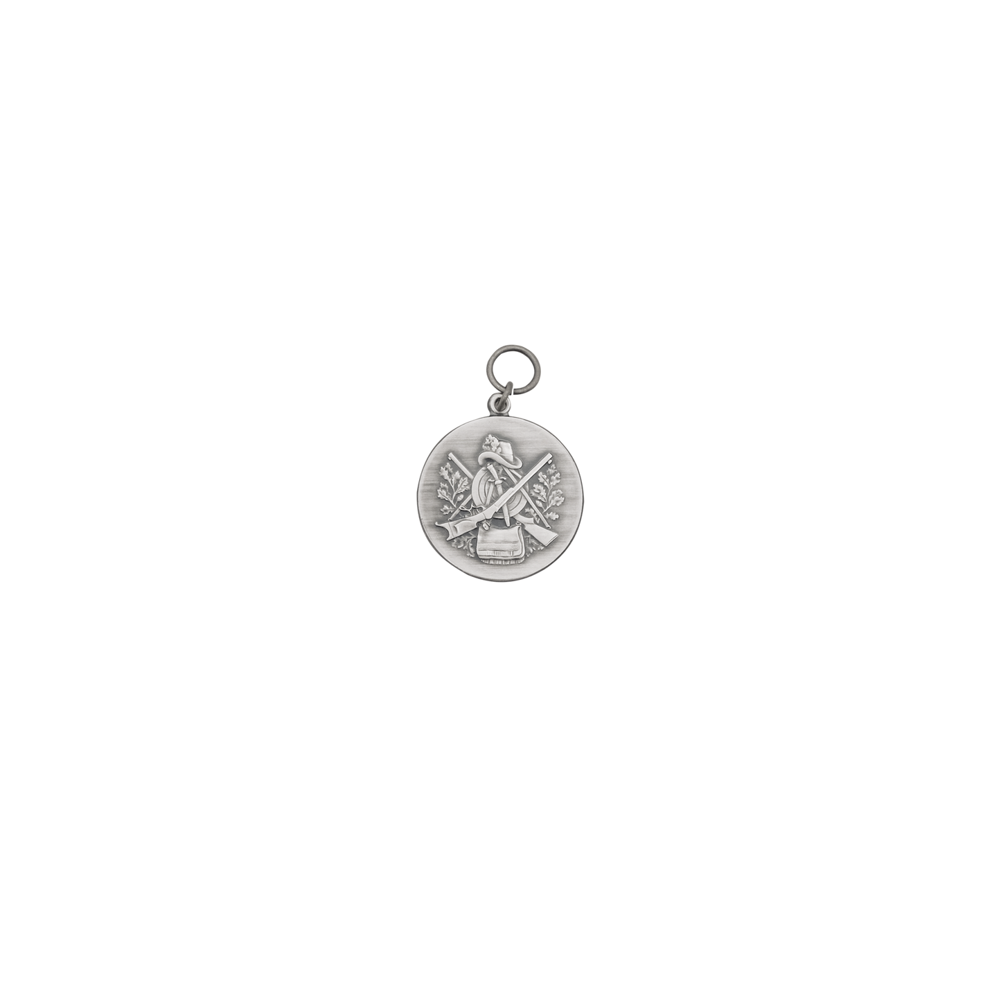 Medaille, 33mm, Messing, altsilber, mit Öse(n) und Ring(en)