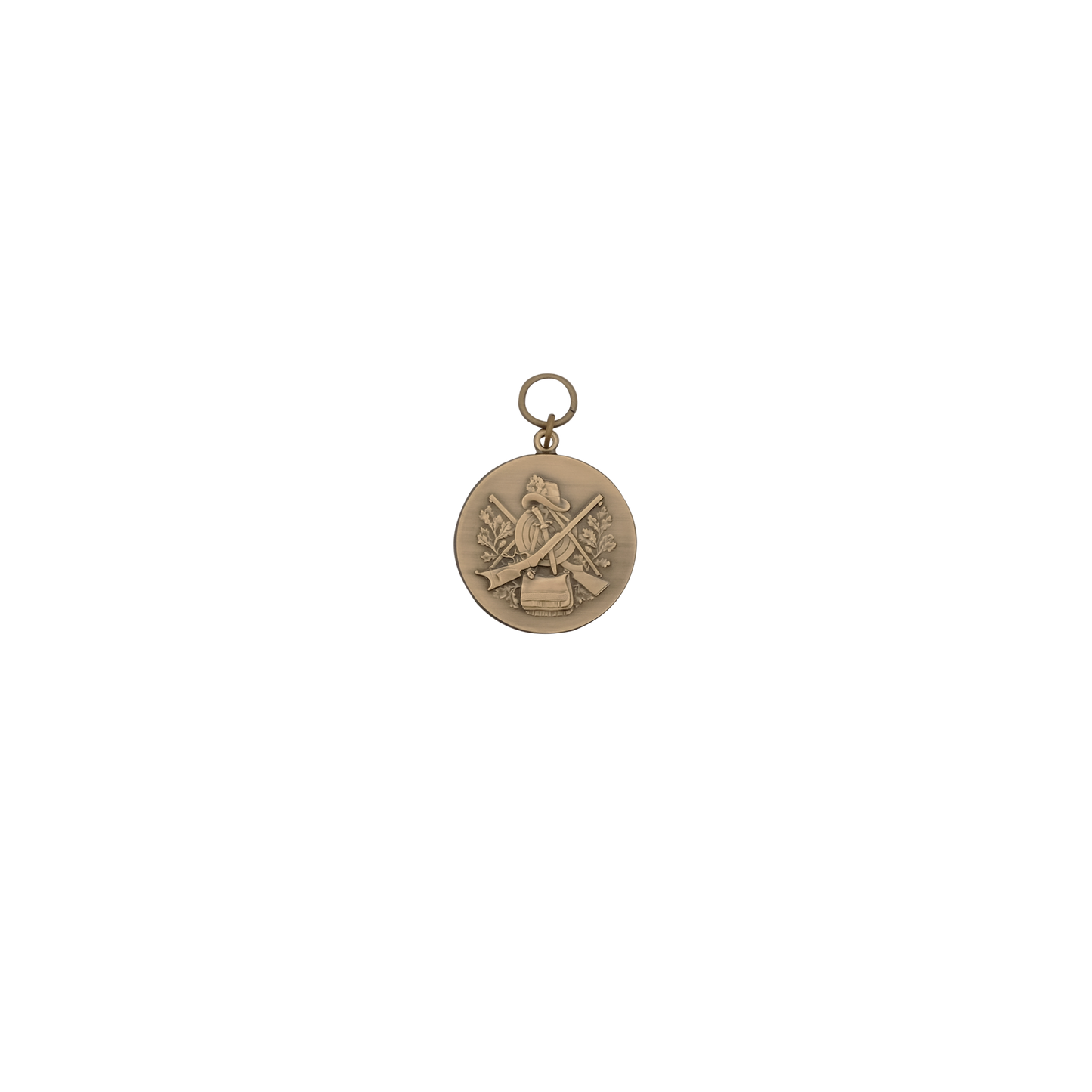 Medaille, 33mm, Messing, bronzefarbig, mit Öse(n) und Ring(en)