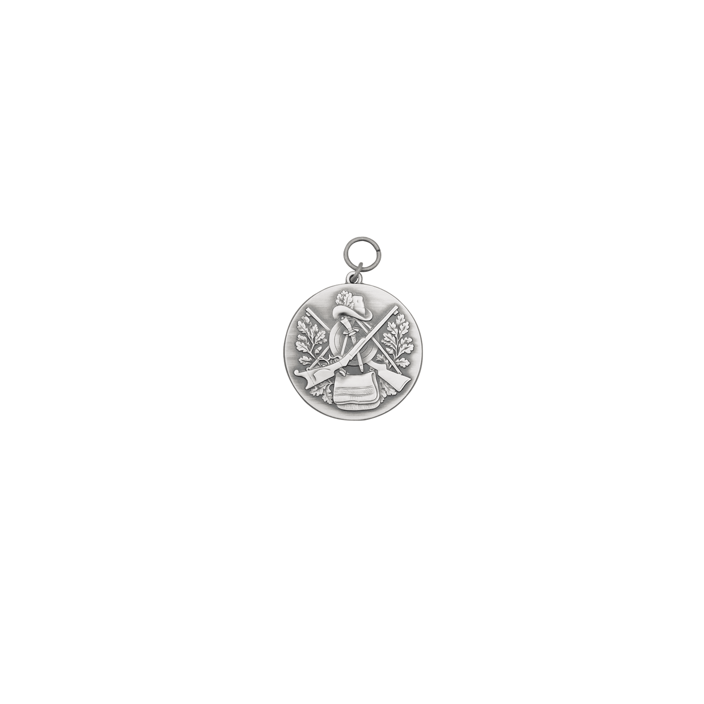 Medaille, 39mm, Messing, altsilber, mit Öse(n) und Ring(en)