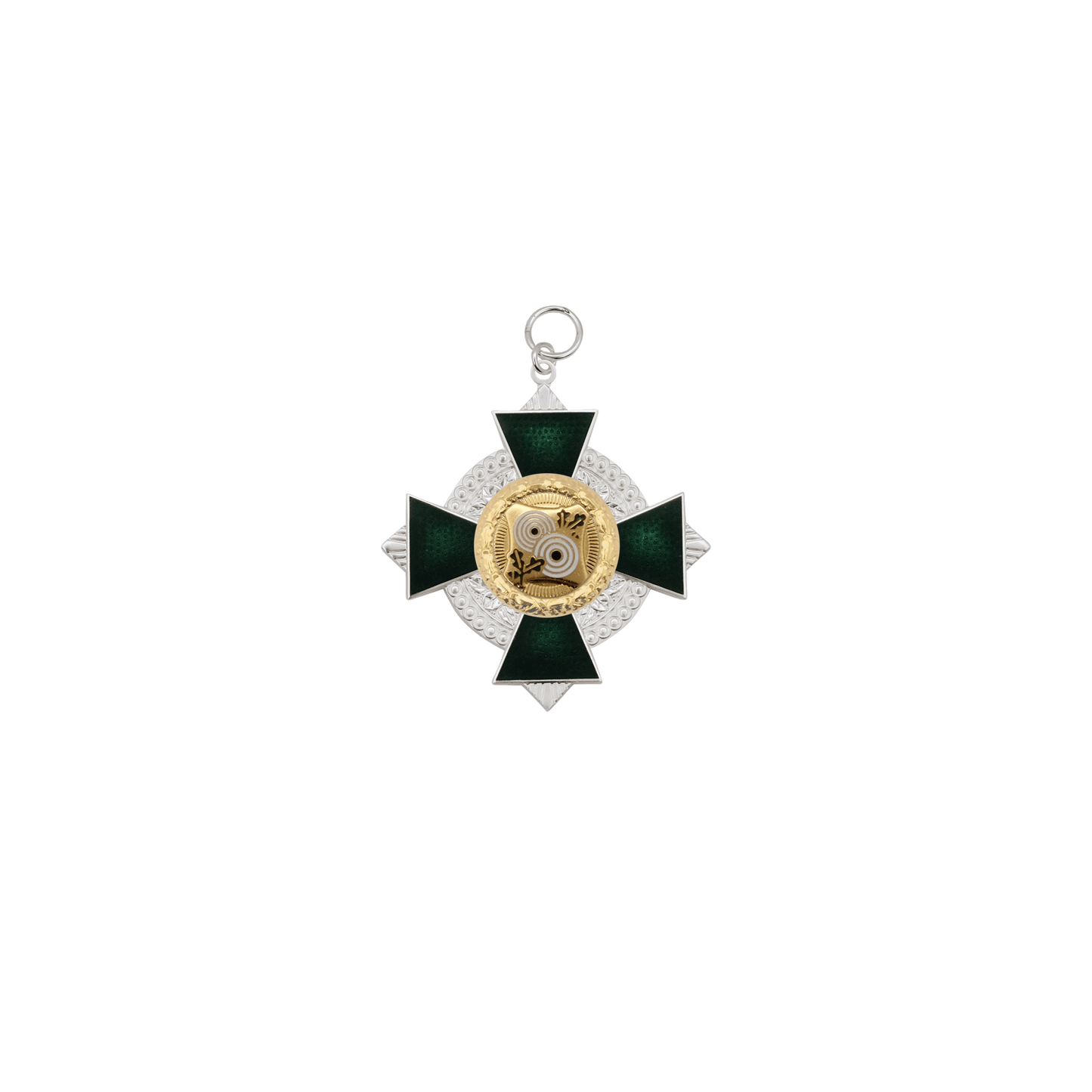 Orden, Messing, versilbert, mit Öse(n) und Ring(en)