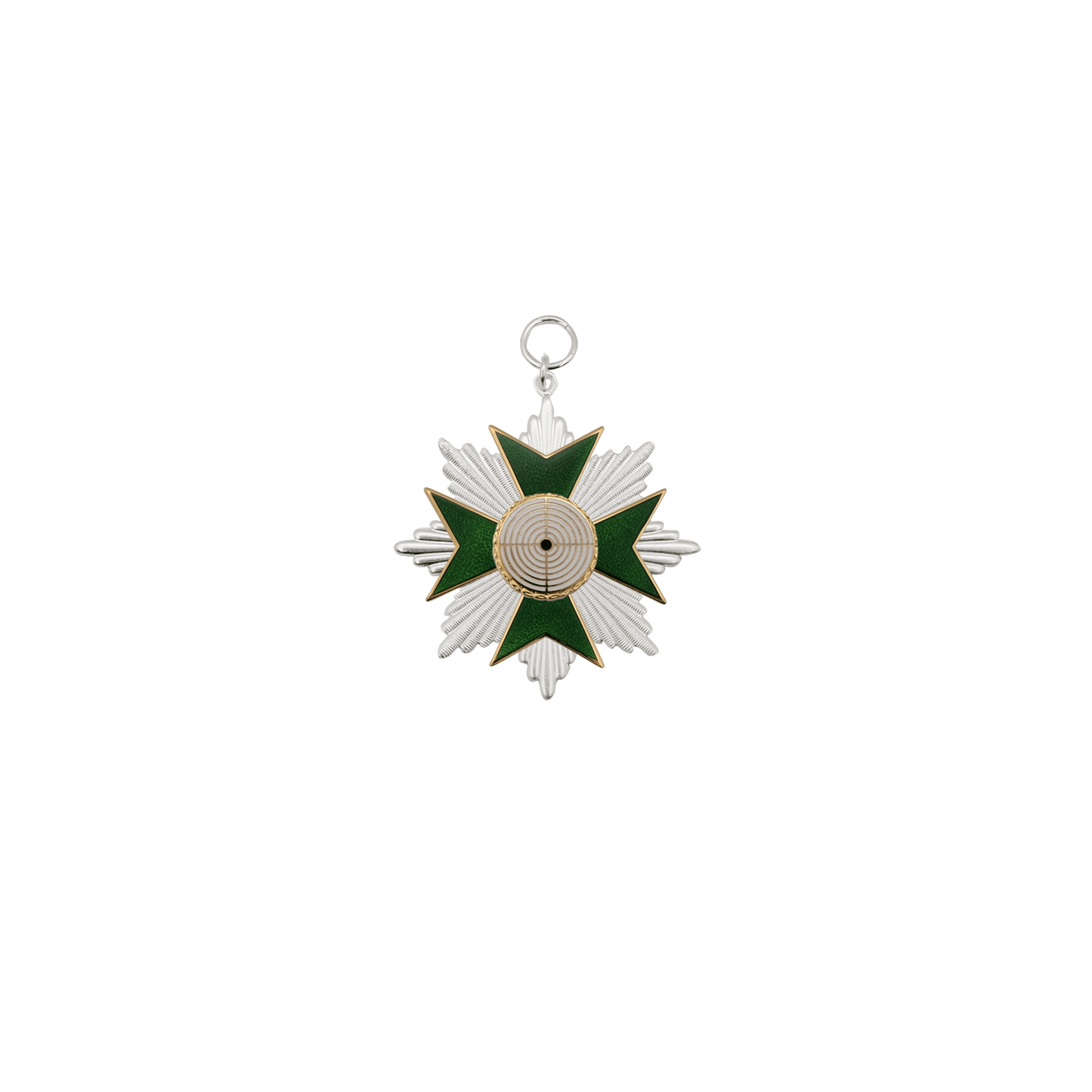 Orden, Messing, versilbert, mit Öse(n) und Ring(en)