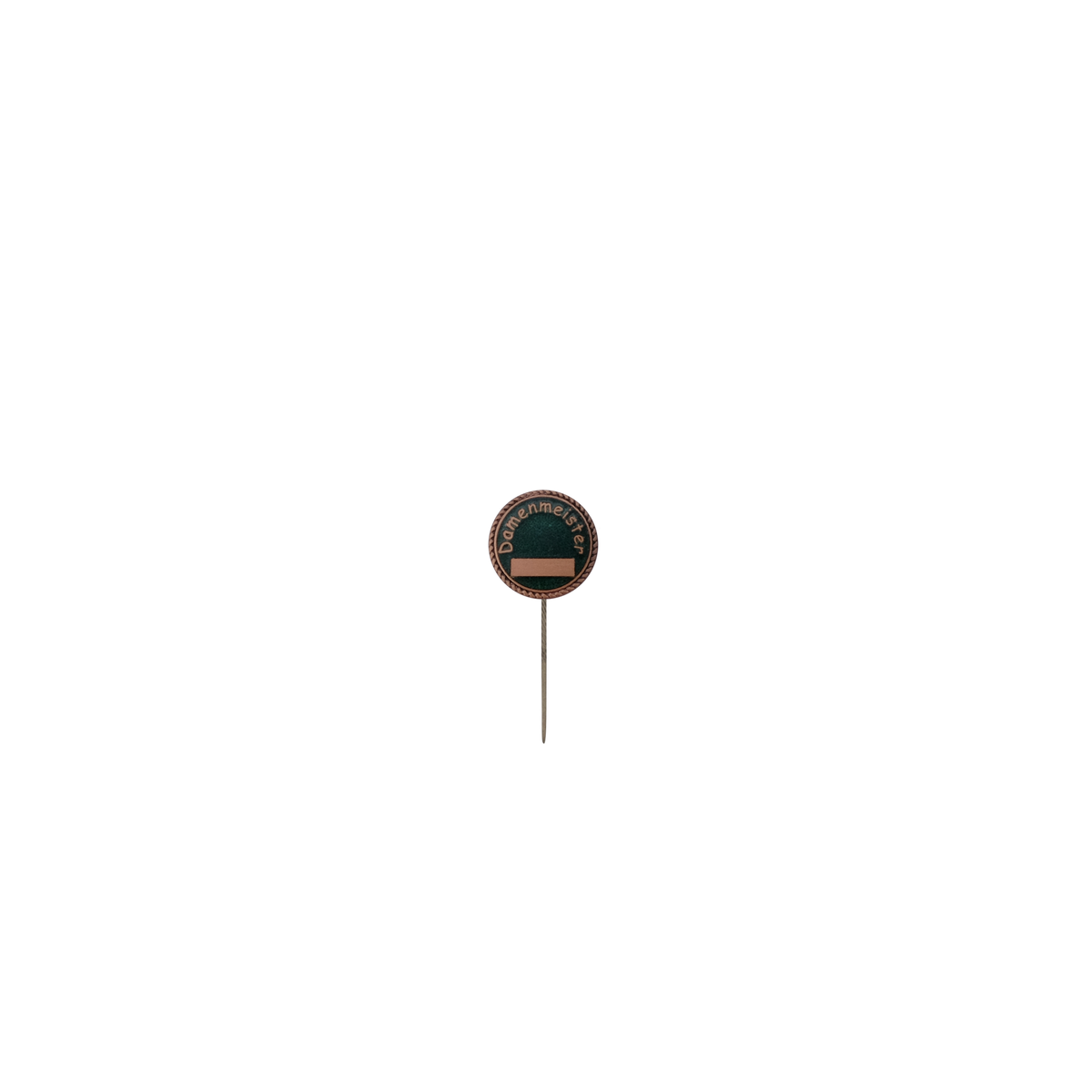 Abzeichen DAMENMEISTER, Messing, bronzefarbig, mit langer Nadel