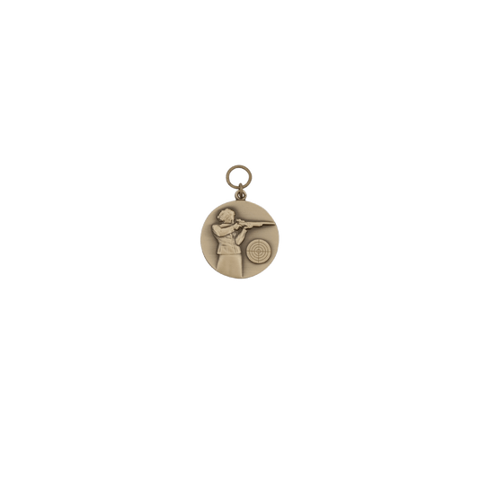 Medaille, 33mm, Messing, bronzefarbig, mit Öse(n) und Ring(en)