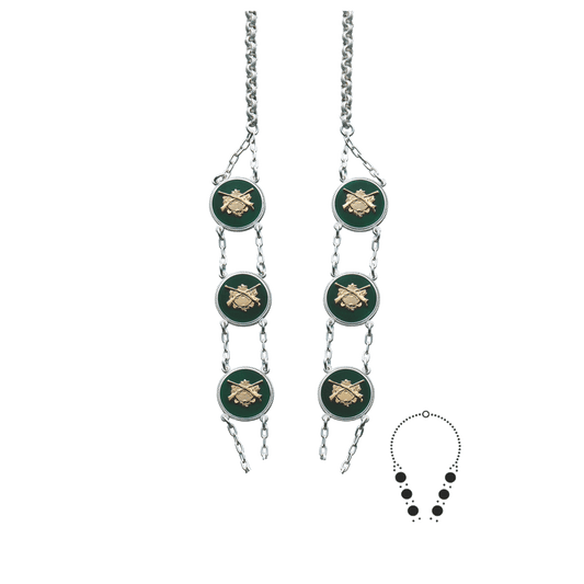 Schützenkette ohne Mittelstück, Messing, versilbert,