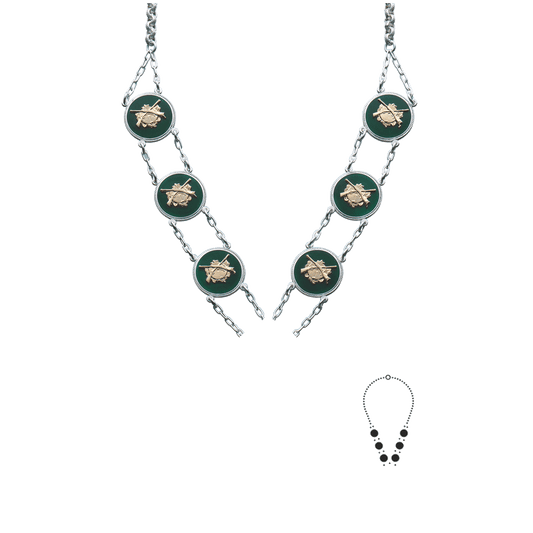 Schützenkette ohne Mittelstück, Messing, versilbert,