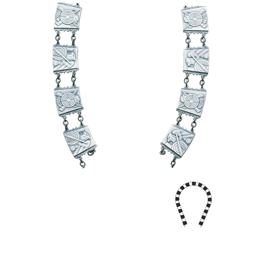 Schützenkette ohne Mittelstück, Messing, altsilber,