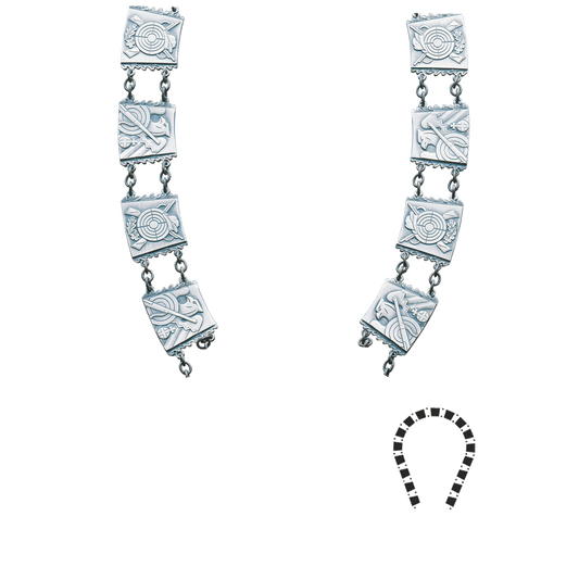 Schützenkette ohne Mittelstück, Messing, altsilber,